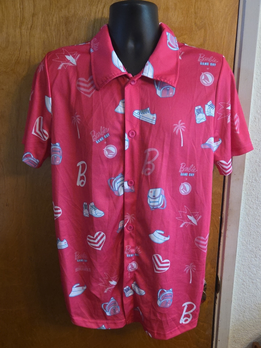 San Jose Sharks Barbie Mattel Game Day Button Up Shirt/jersey Special Promo Med